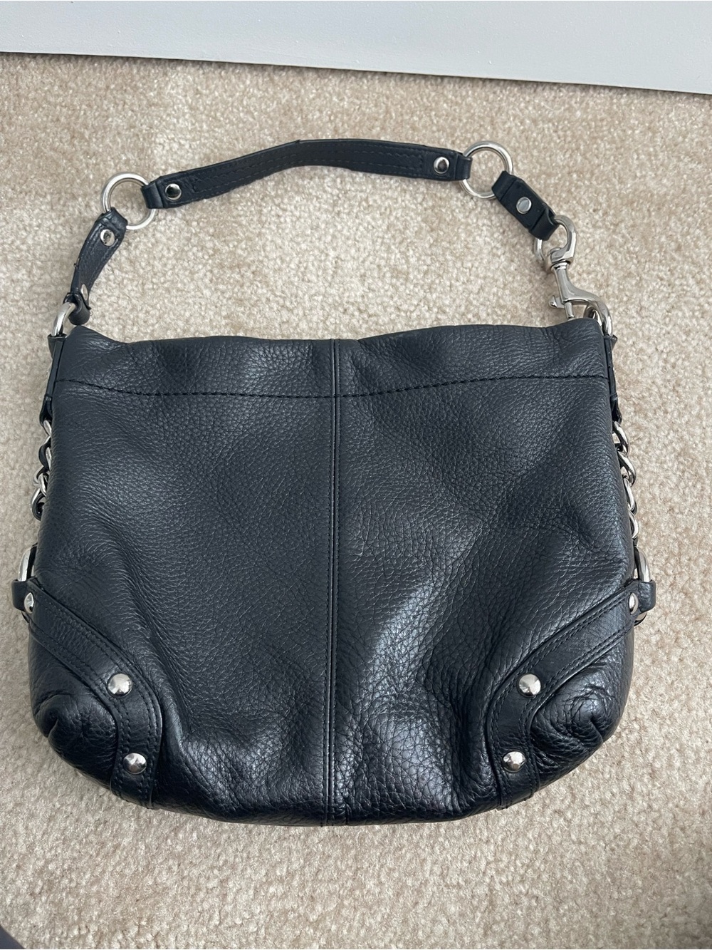 COACH Vintage Carly Black Pebbled Leather HOBO Should… - Gem
